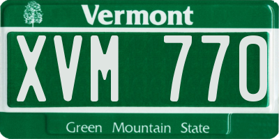VT license plate XVM770