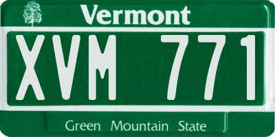 VT license plate XVM771