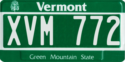 VT license plate XVM772