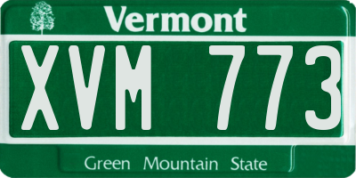 VT license plate XVM773