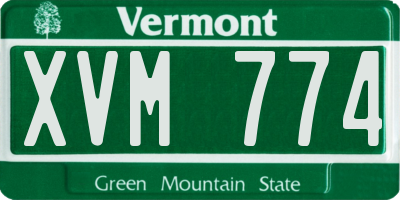 VT license plate XVM774