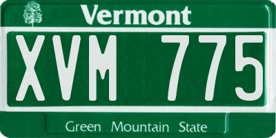 VT license plate XVM775