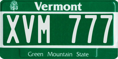 VT license plate XVM777