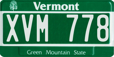 VT license plate XVM778