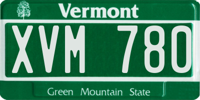 VT license plate XVM780