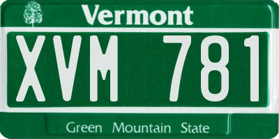 VT license plate XVM781