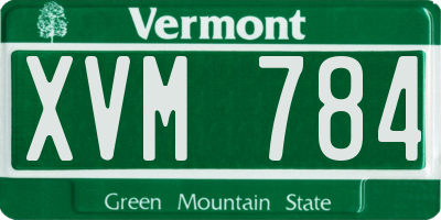 VT license plate XVM784
