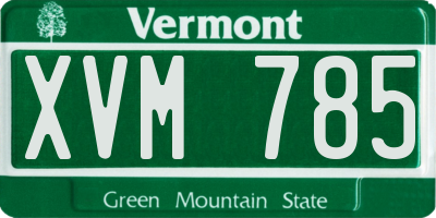 VT license plate XVM785