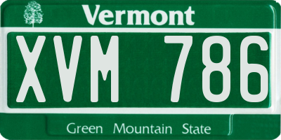 VT license plate XVM786
