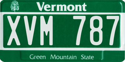 VT license plate XVM787
