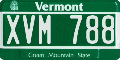 VT license plate XVM788