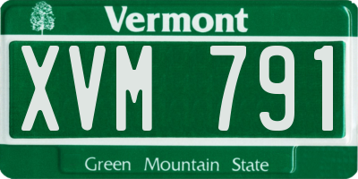 VT license plate XVM791