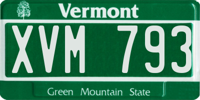 VT license plate XVM793