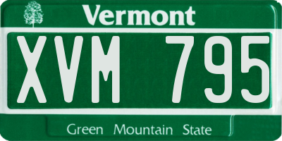 VT license plate XVM795
