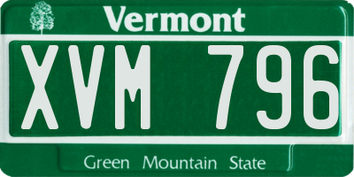 VT license plate XVM796