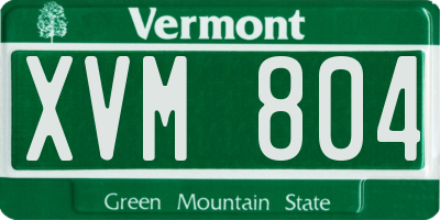 VT license plate XVM804