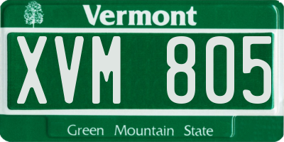 VT license plate XVM805