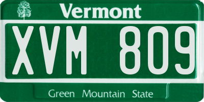 VT license plate XVM809