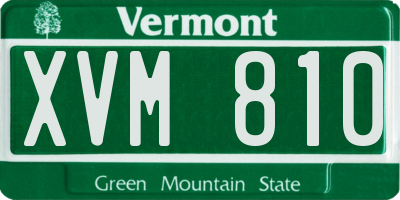 VT license plate XVM810
