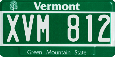 VT license plate XVM812