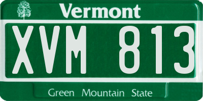 VT license plate XVM813