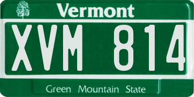 VT license plate XVM814