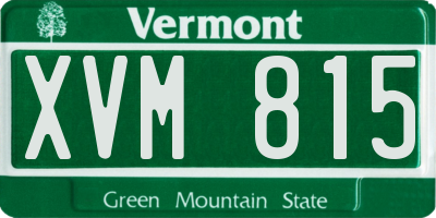 VT license plate XVM815