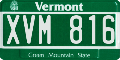 VT license plate XVM816