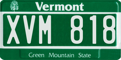 VT license plate XVM818