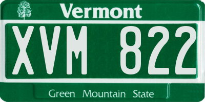 VT license plate XVM822