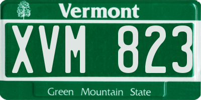VT license plate XVM823