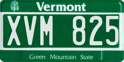 VT license plate XVM825