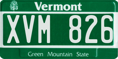 VT license plate XVM826