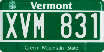 VT license plate XVM831