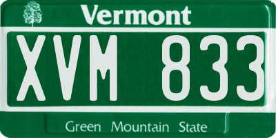 VT license plate XVM833