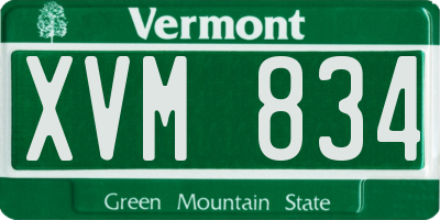 VT license plate XVM834