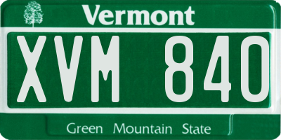 VT license plate XVM840