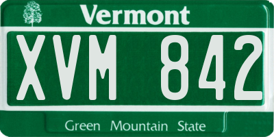 VT license plate XVM842