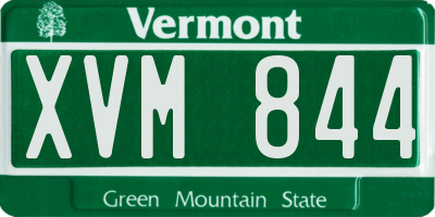 VT license plate XVM844