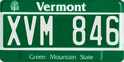 VT license plate XVM846