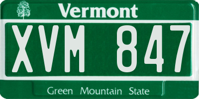 VT license plate XVM847