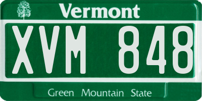 VT license plate XVM848