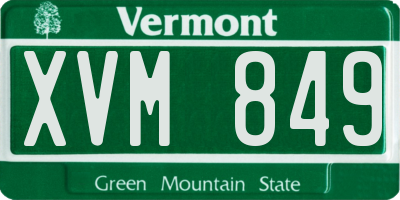 VT license plate XVM849