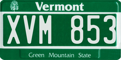 VT license plate XVM853