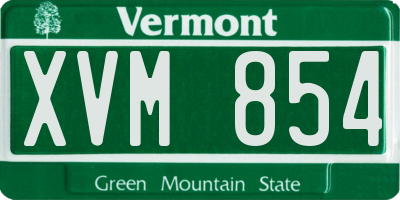 VT license plate XVM854