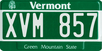 VT license plate XVM857