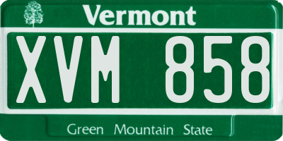 VT license plate XVM858
