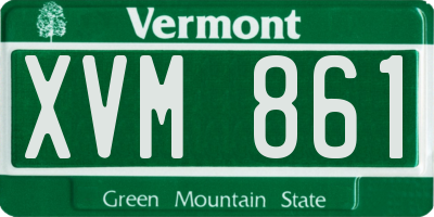 VT license plate XVM861