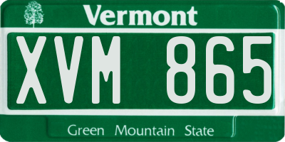 VT license plate XVM865
