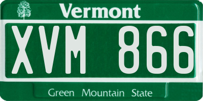 VT license plate XVM866